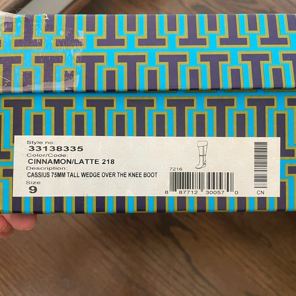 NWT Tory Burch "Cassius" Tall Wedge Over Knee Wedge Boots - Picture 6 of 6